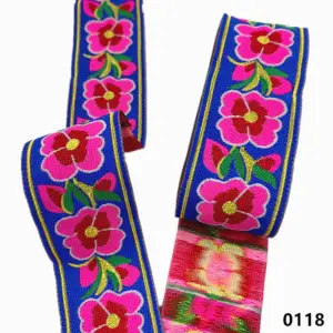 Vibrant 5cm Jacquard Ribbons - 7 Meters 84 Sdd47518f63ea4a0490229ca83646a2cdX