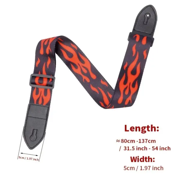 Checkered Pattern Guitar Strap with Adjustable Length - Image 3