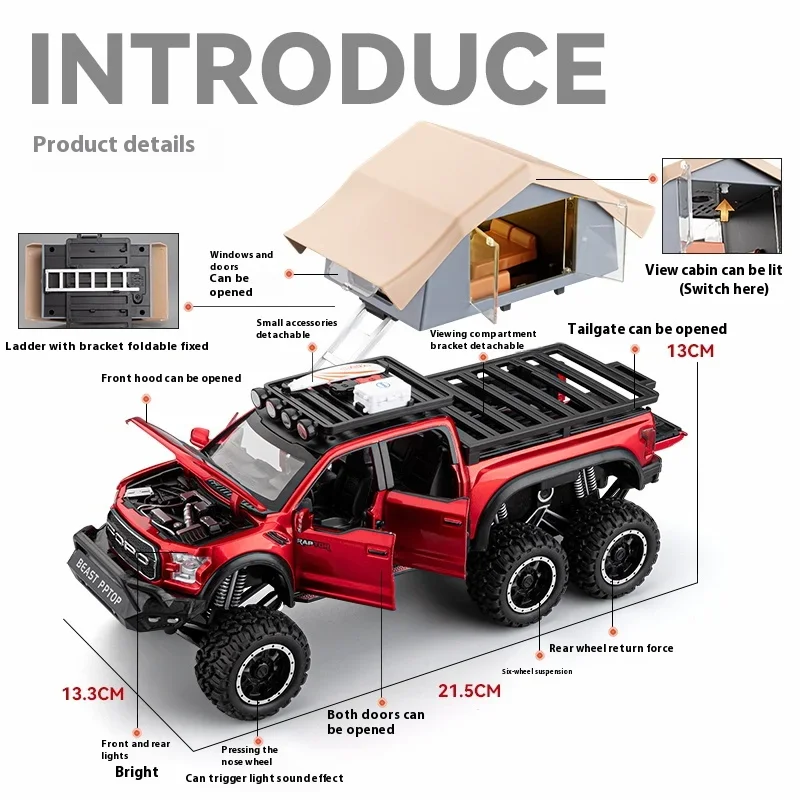 Ford Raptor F150 1:24 Scale Diecast Model 3 Ford Raptor F150 1:24 Scale Diecast Model - Image 3