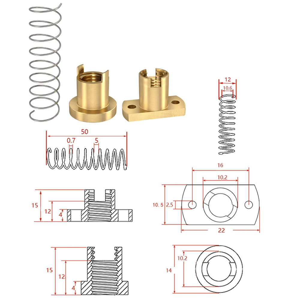 T8 Anti Backlash Lead Screw Nut 2 Sets 2 T8 Anti Backlash Lead Screw Nut 2 Sets - Image 2