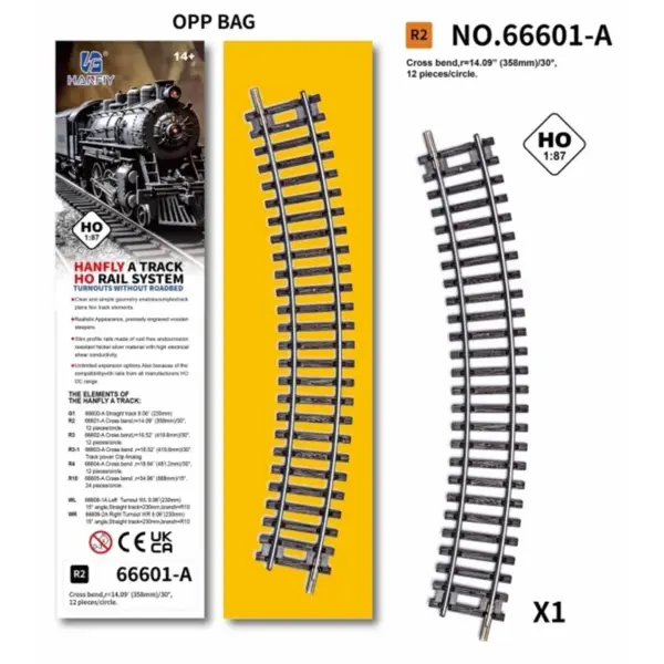 HO Scale Model Train Track with Curved Rails - Image 20
