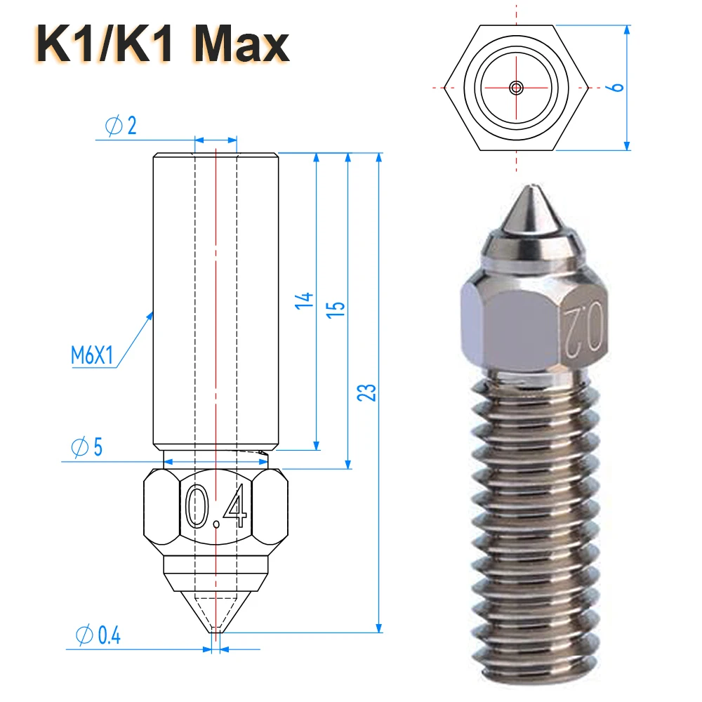 Creality K1 K1 Max Ender 3 Nozzle Set 4 Creality K1 K1 Max Ender 3 Nozzle Set - Image 4