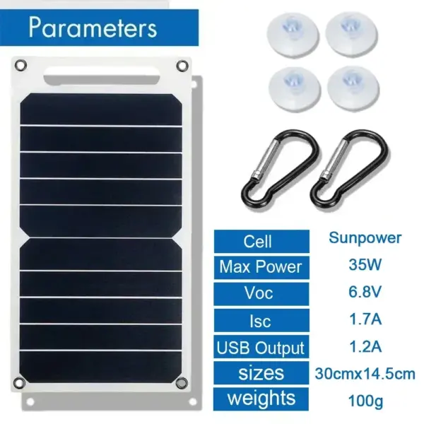 35W Portable Solar Panel for Outdoor Charging - Image 5