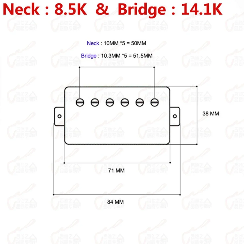 Alnico Humbucker Pickup Set for LP EPI Guitars 4 Alnico Humbucker Pickup Set for LP EPI Guitars - Image 4