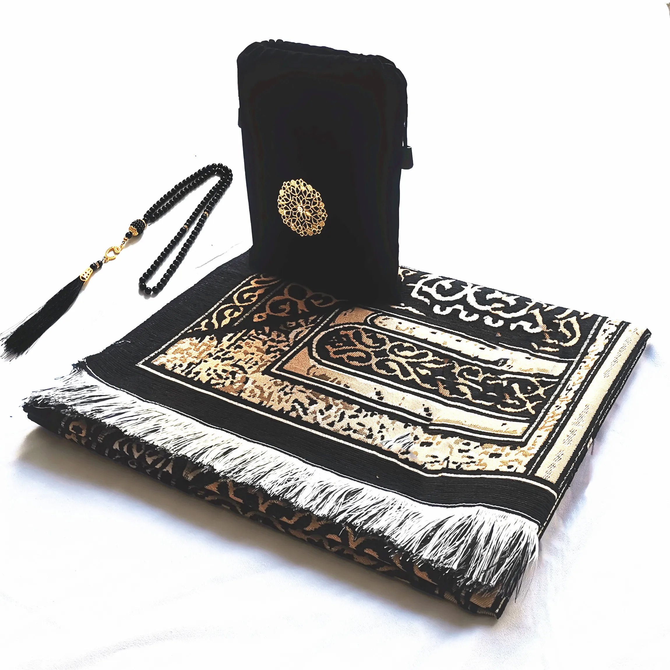 Elegant Prayer Mat Set with Beads and Bag 6 Elegant Prayer Mat Set with Beads and Bag - Image 6