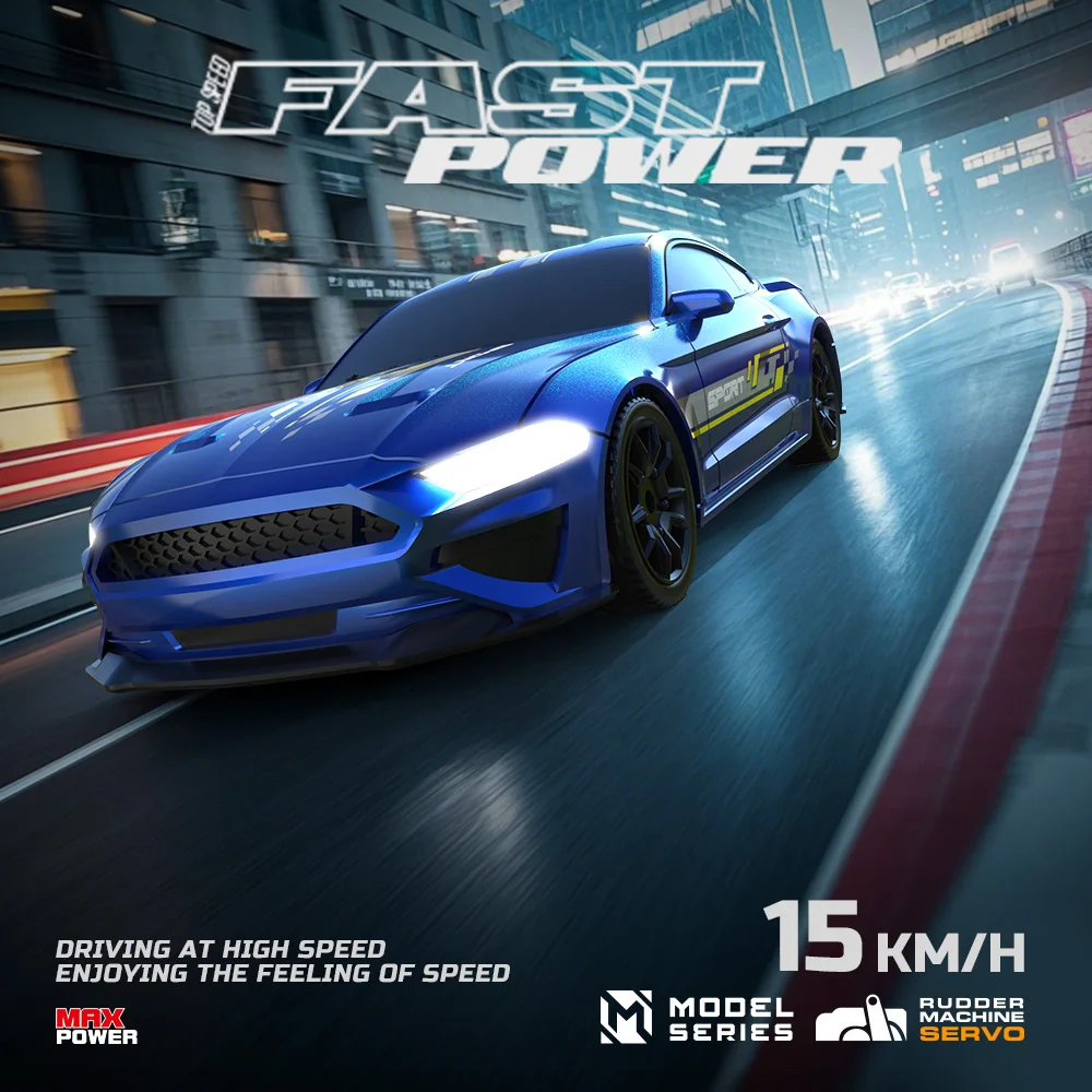 1:43 Blue Remote-Controlled Drift Car 4 1:43 Blue Remote-Controlled Drift Car - Image 4