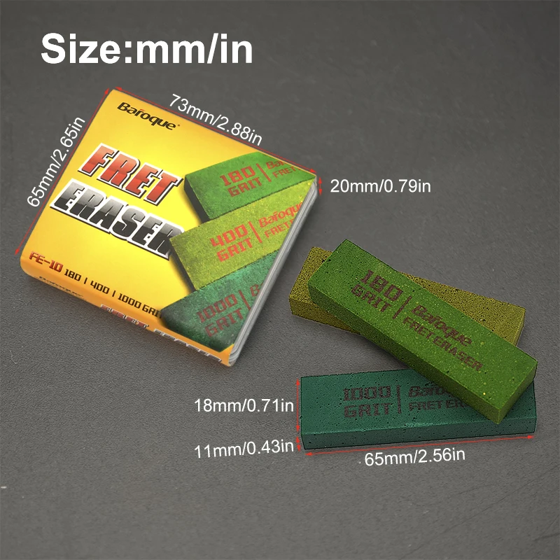 Baroque Fret Eraser Set of 3 for Guitar 2 Baroque Fret Eraser Set of 3 for Guitar - Image 2