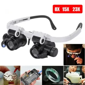 LED Magnifier with 8X, 15X, 23X Lenses