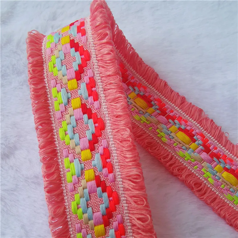 Colorful Jacquard Lace Ribbon 4.3cm x 2 Yards 12 Colorful Jacquard Lace Ribbon 4.3cm x 2 Yards - Image 12