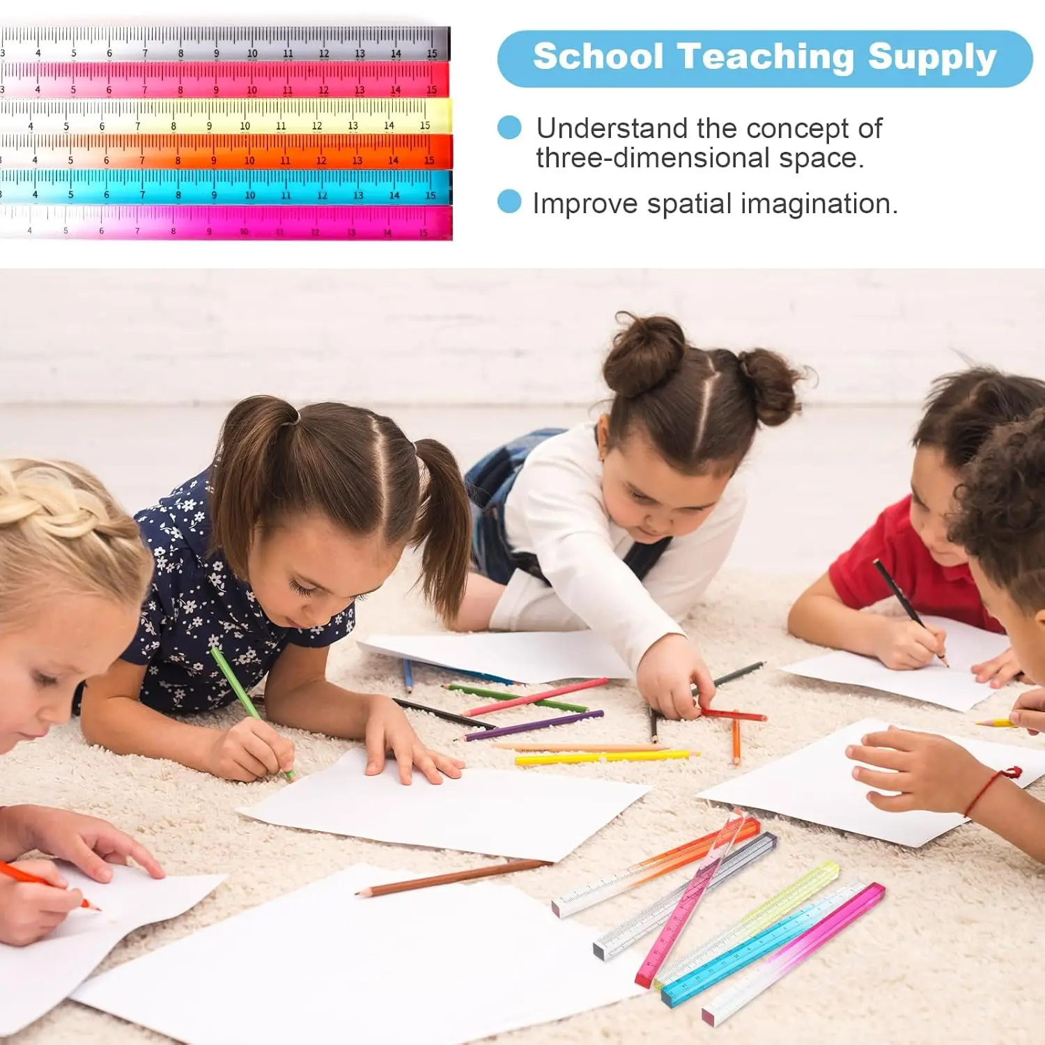 15cm Colorful Clear Acrylic Straight Ruler 3 15cm Colorful Clear Acrylic Straight Ruler - Image 3