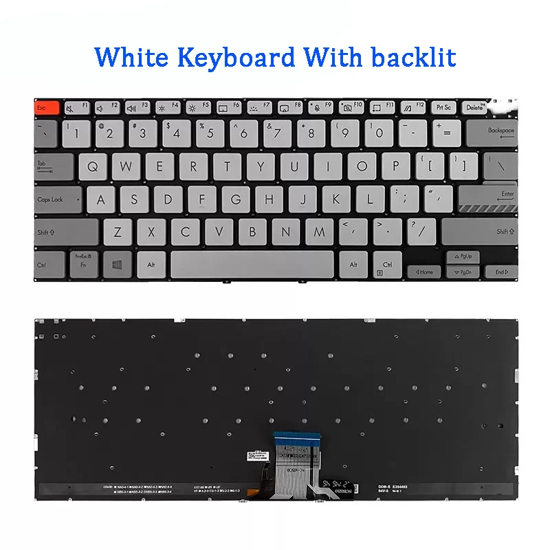 ASUS Laptop Keyboard Black and Gray QWERTY 2 ASUS Laptop Keyboard Black and Gray QWERTY - Image 2