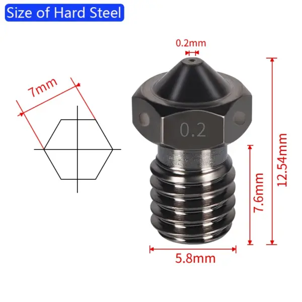 2pcs M6 Thread Nozzles for E3D V5 V6 3D Printers - Image 4