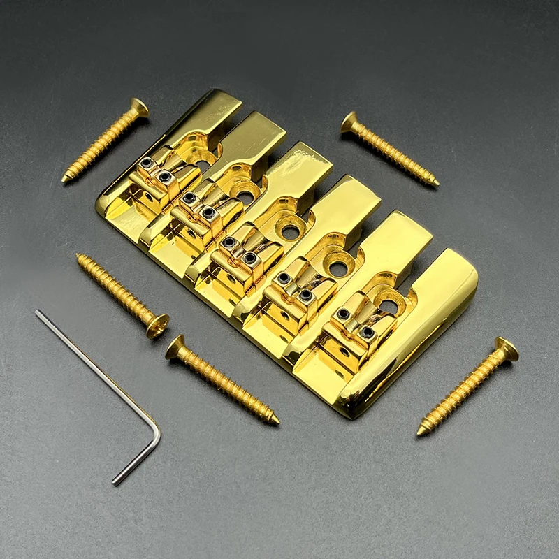 Vintage 5-String Bass Bridge in Chrome, Black, Gold 9 Vintage 5-String Bass Bridge in Chrome, Black, Gold - Image 9