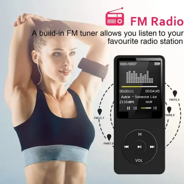 Stylish Pink Bluetooth MP4 Player with Screen - Image 3