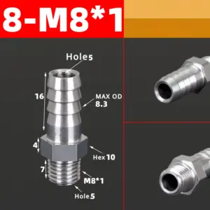 M3 to M16 Metric Hose Barb Fittings 47 Sed5ed27c612643f19aeaf334ce32fae6s