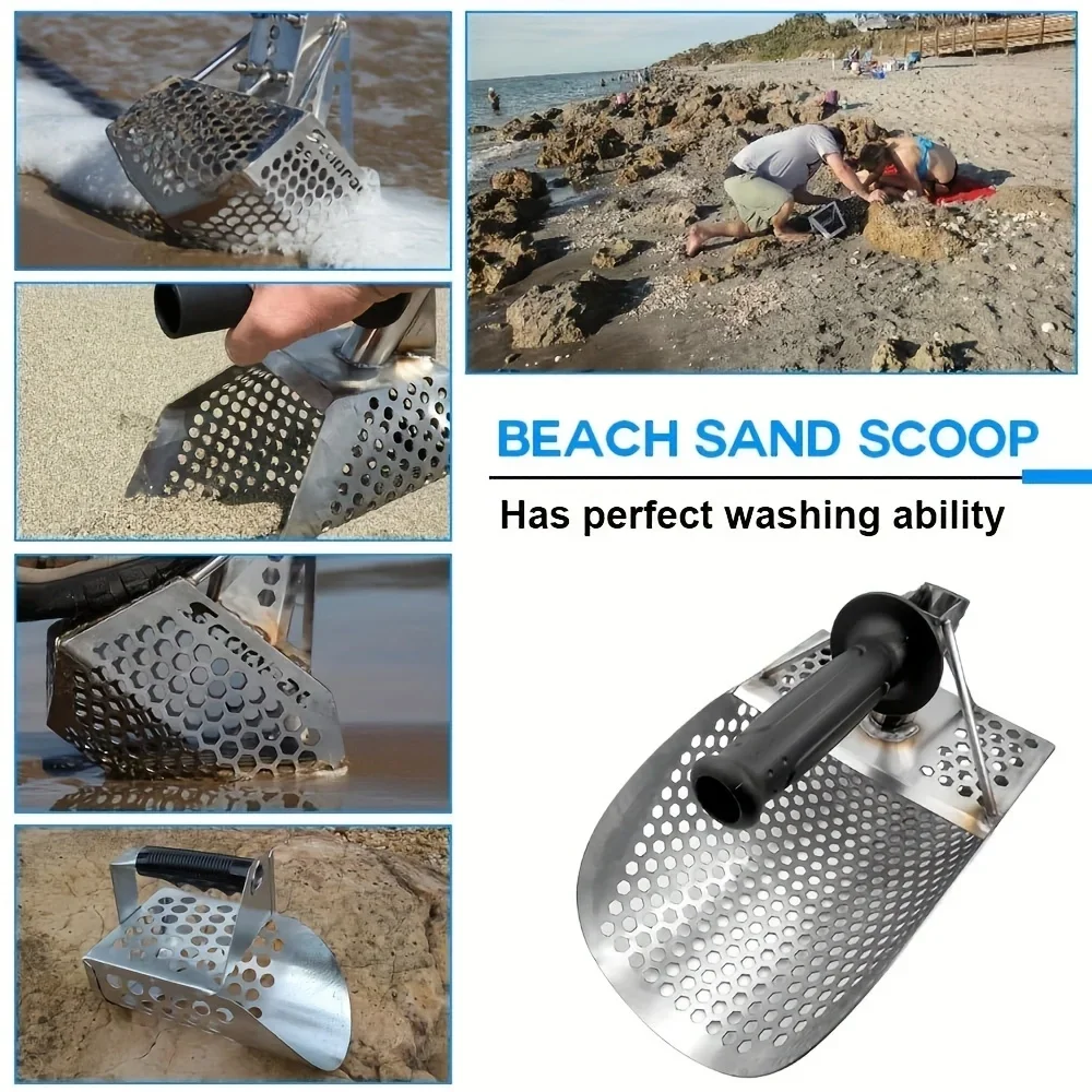 Stainless Steel Sand Scoop for Metal Detecting 2 Stainless Steel Sand Scoop for Metal Detecting - Image 2