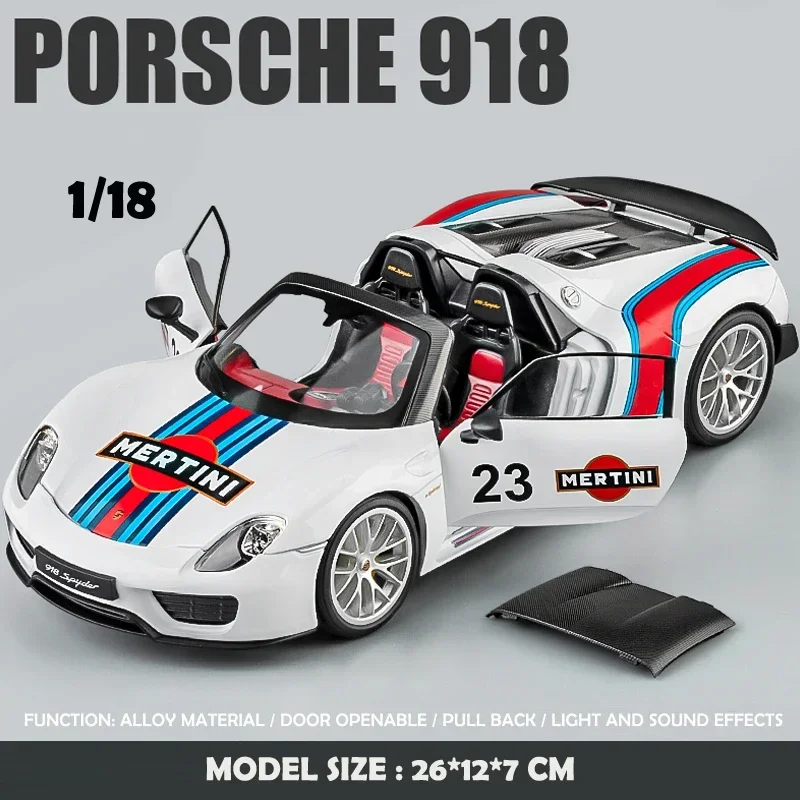 Porsche 918 Martini 1:18 Scale Diecast Model 8 Porsche 918 Martini 1:18 Scale Diecast Model - Image 8