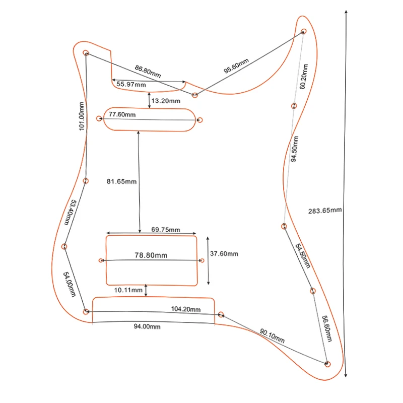Guitar Pickguard for Floyd Rose Strat Style 6 Guitar Pickguard for Floyd Rose Strat Style - Image 6