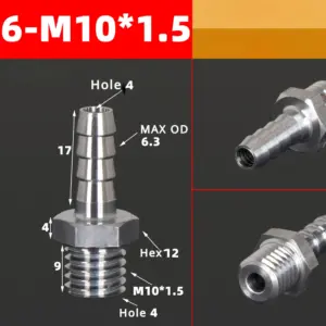 M3 to M16 Metric Hose Barb Fittings 50 Sf0a4152f3924419587ad297832e1330av