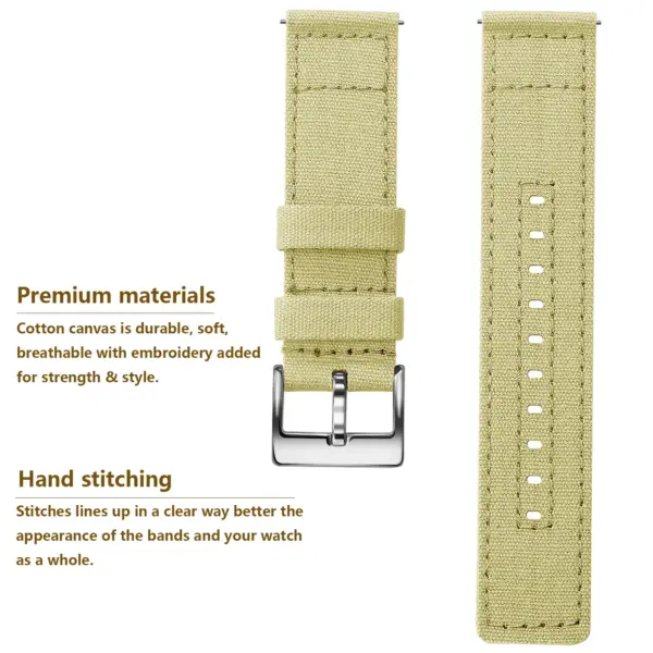 Canvas Watch Band for Samsung Galaxy & Fossil - Image 3