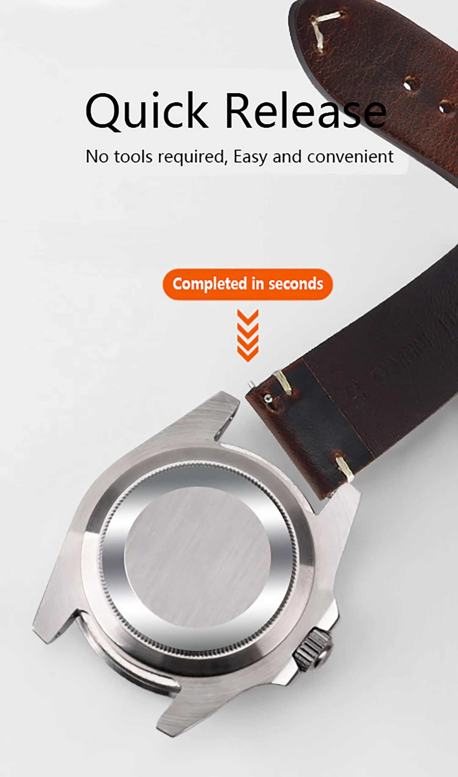 Genuine Leather Watch Band for 18-24mm Watch 3 Genuine Leather Watch Band for 18-24mm Watch - Image 3