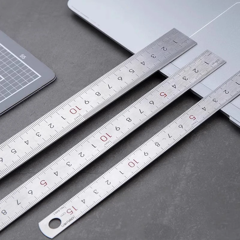 Deli Stainless Steel Ruler Set - 10cm, 20cm, 30cm 2 Deli Stainless Steel Ruler Set - 10cm, 20cm, 30cm - Image 2
