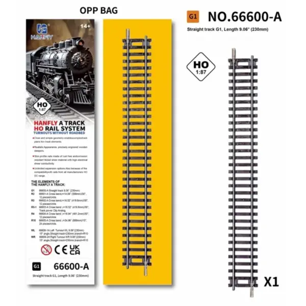 HO Scale Model Train Track with Curved Rails - Image 19