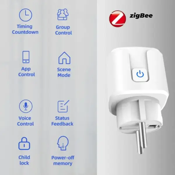 Zigbee Smart Plug 16A/20A EU Socket White - Image 3