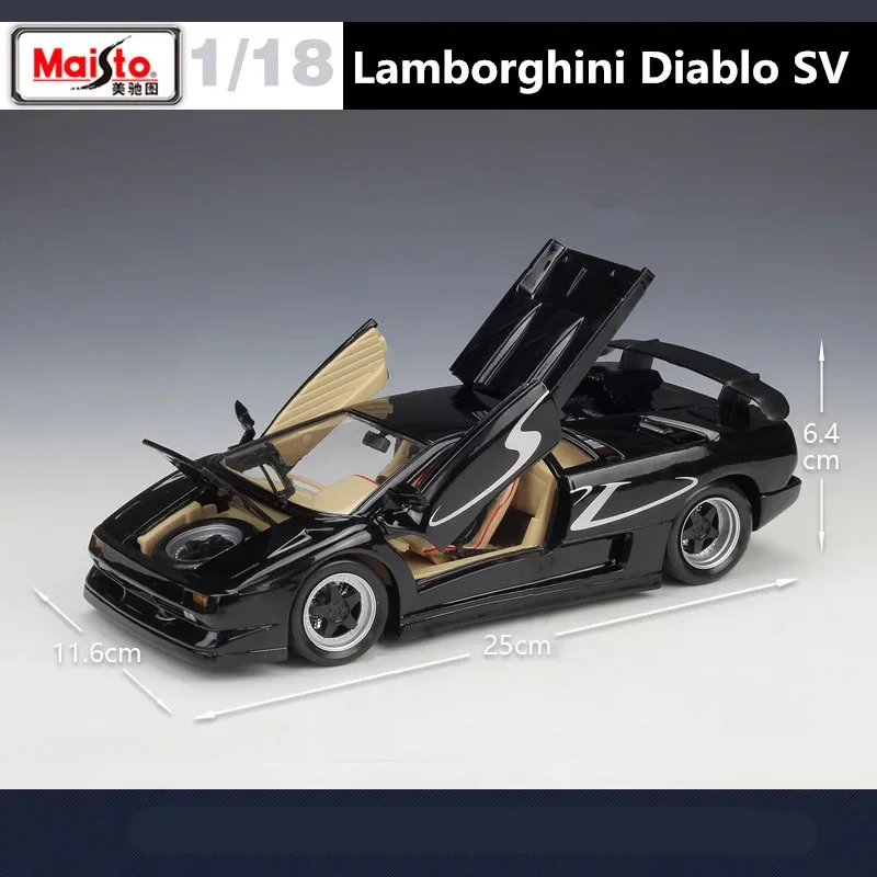1:18 Lamborghini Diablo SV Diecast Model Black 3 1:18 Lamborghini Diablo SV Diecast Model Black - Image 3