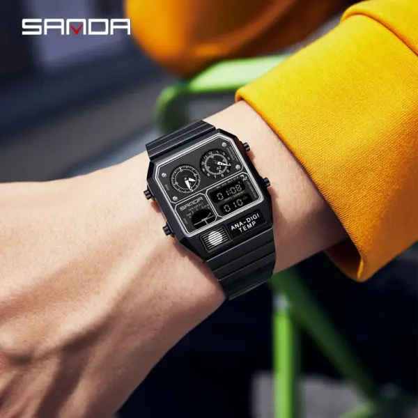 SANDA 3192 Gold Stainless Steel Men's Watch - Image 8