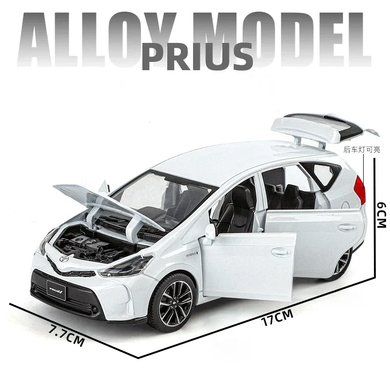 1:32 White Toyota Prius SUV Alloy Model Car 2 1:32 White Toyota Prius SUV Alloy Model Car - Image 2