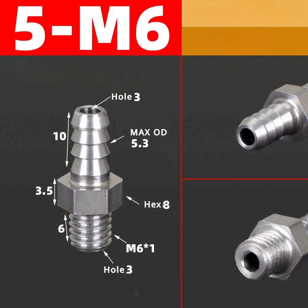 M3 to M16 Metric Hose Barb Fittings 22 M3 to M16 Metric Hose Barb Fittings - Image 22