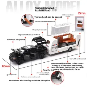 Dodge Mammoth 1:32 Diecast Model with Trailer 12 Sf8a182364a91497ea9365628cd4a819e8