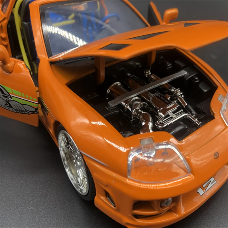 1995 Toyota Supra Diecast Model Orange Design 3 1995 Toyota Supra Diecast Model Orange Design - Image 3