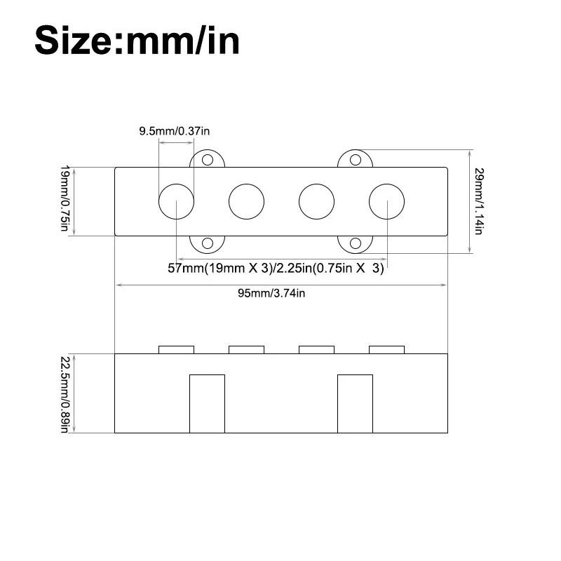 9.5MM Big Pole Piece Jazz Bass Pickup 2 9.5MM Big Pole Piece Jazz Bass Pickup - Image 2