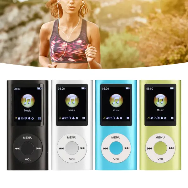 Blue Slim Portable MP3 Player with LCD Screen - Image 2