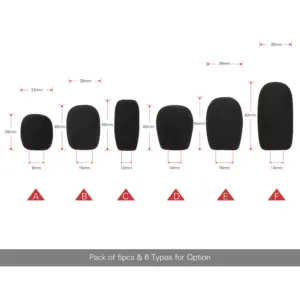 Black Mini Microphone Windscreens Pack of 5 15 Sfb971f64e67f4459b007d2dbdeac0f463