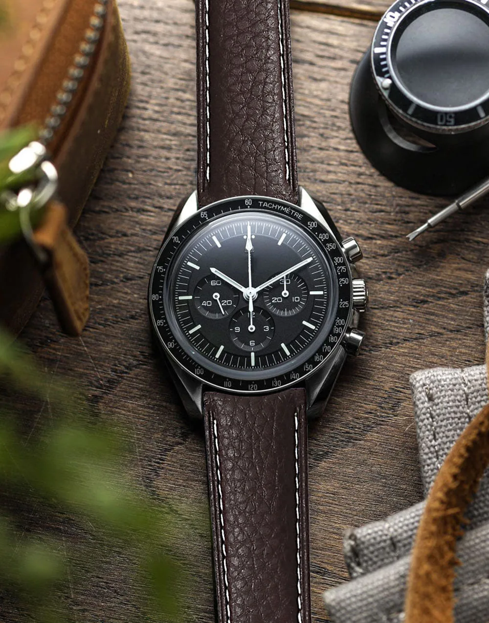 Dark Brown Genuine Leather Watch Band 12-24mm 6 Dark Brown Genuine Leather Watch Band 12-24mm - Image 6