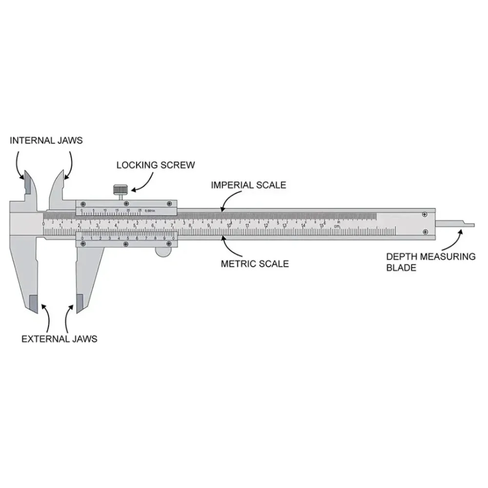 150mm Stainless Steel Vernier Caliper Tool 3 150mm Stainless Steel Vernier Caliper Tool - Image 3