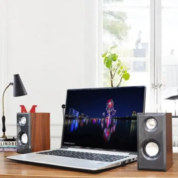 Wooden Speakers with USB and 3.5mm Input - Image 4