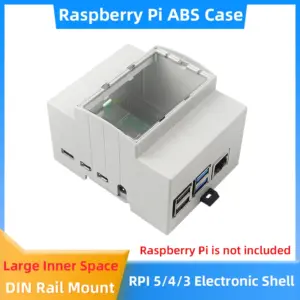 Raspberry Pi DIN Rail ABS Case with Heatsink