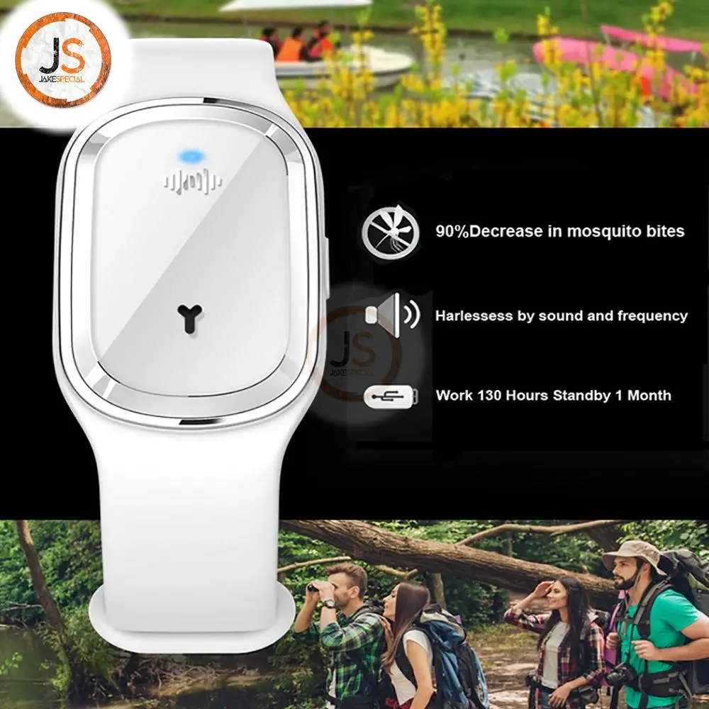 Ultrasonic Mosquito Repeller Bracelet Black/White 2 Ultrasonic Mosquito Repeller Bracelet Black/White - Image 2