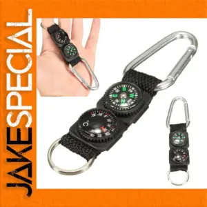 3-in-1 Camping Carabiner with Compass and Thermometer