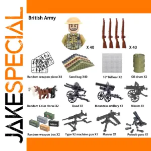 24pcs WWII Military Minifigures and Accessories Set
