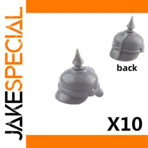 Set of 10 Gray WWII-Inspired Helmets