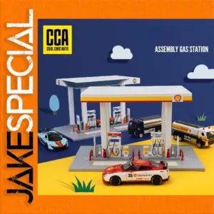 CCA Assembly Gas Station Playset with Sports Car