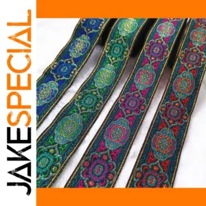 Vibrant 33mm Floral Jacquard Ribbon 7 Yards