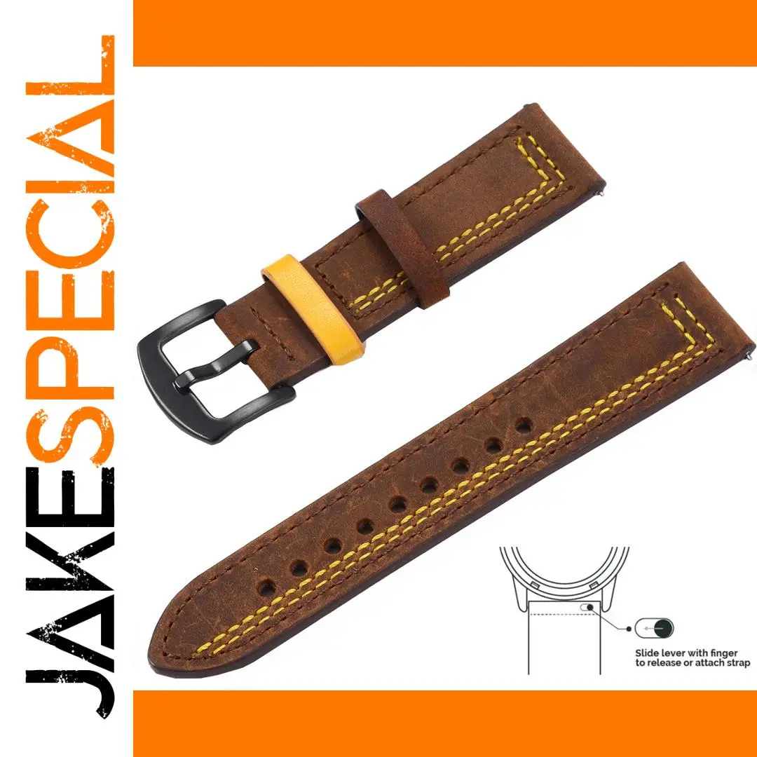 Vintage Genuine Leather Watchband for 20mm 22mm Watches 1 Vintage Genuine Leather Watchband for 20mm 22mm Watches
