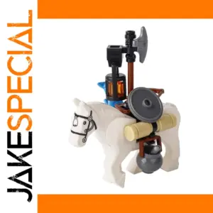 Medieval White Horse with Accessories for Play