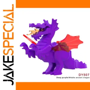 Vibrant Deep Purple Dragon Building Block Toy